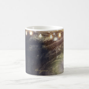 Taza De Café Bosque Rústico Bosque Encantado y Luces