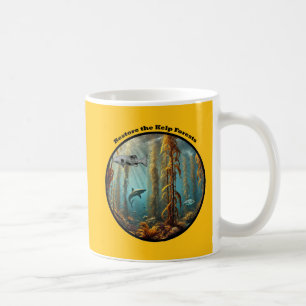 Taza De Café Bosque subacuático Kelp con peces y langostas URM