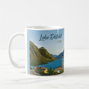 Taza De Café Bosquejo del Distrito de los Lagos de Italia Dibuj