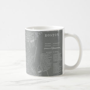 Taza De Café Bosquejo del mapa de la ciudad de Boston