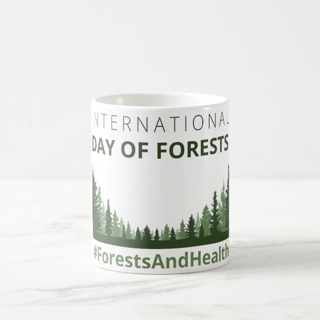 Taza De Café Bosques y salud Día Internacional de los Bosques (Centro)