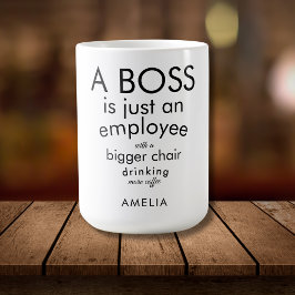 Taza De Café Boss Funny Cita Humor Tifografía Personalizado