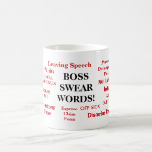 Taza De Café ¡BOSS JURA PALABRAS! Palabras groseras de Boss