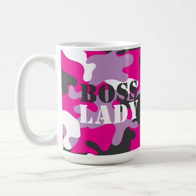 Taza De Café Boss Lady Pink Camo Bebida Viaje Café Mug (Izquierda)