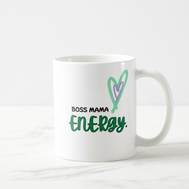 Taza De Café Boss Ma Energy con corazones (Derecha)