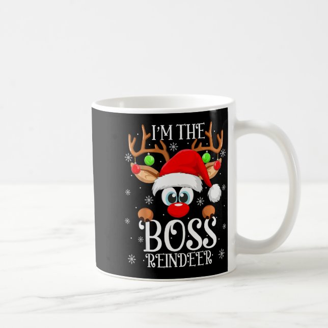 Taza De Café Boss Reindeer Christmas Family Matching Group Funn (Derecha)