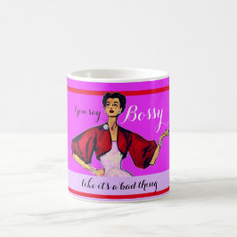 Taza De Café Bossy Gal Retro Magenta
