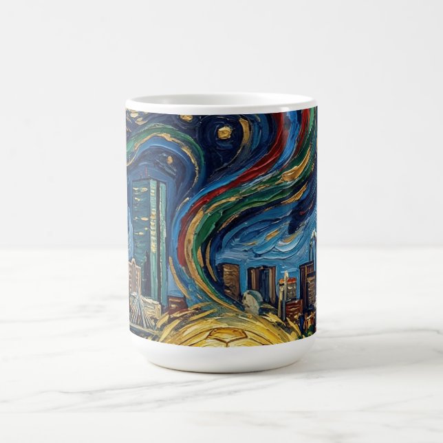 Taza De Café Boston Football Art 2026 Skyline Stadium Design (Centro)