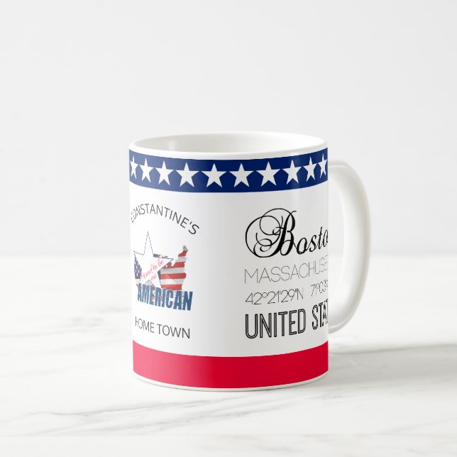 Taza De Café Boston, Massachusetts, Estados Unidos elegante (Anverso derecho)