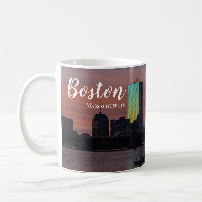 Taza De Café Boston Massachusetts Skyline Coffee Mug (Izquierda)