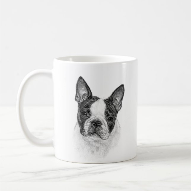 Taza De Café Boston Terrier Art de Glenda S. Harlan (Izquierda)