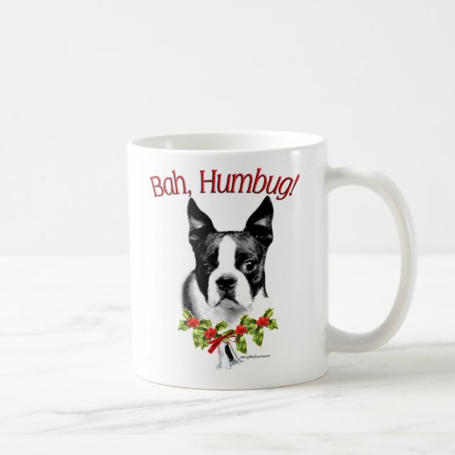Taza De Café Boston Terrier Bah Humbug (Derecha)