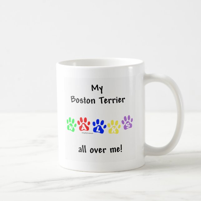 Taza De Café Boston Terrier Camina Por Mí (Derecha)
