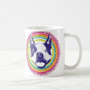 Taza De Café Boston Terrier - círculos coloridos