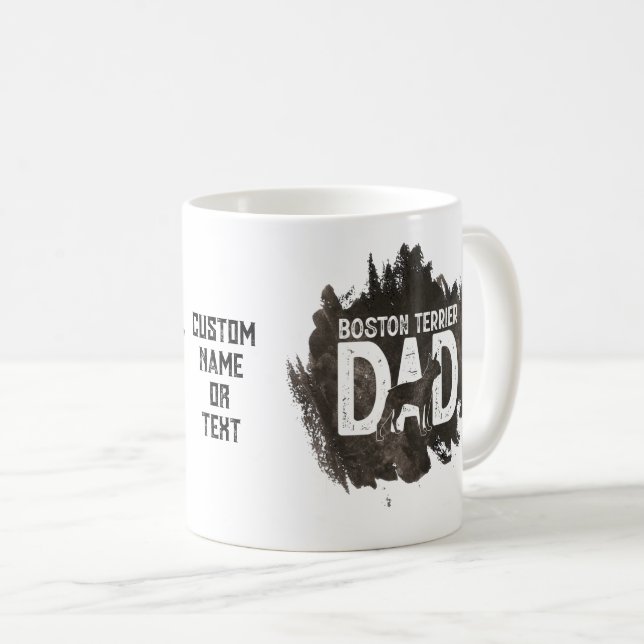 Taza De Café Boston Terrier Dad Dog cría el Día del Padre (Anverso derecho)