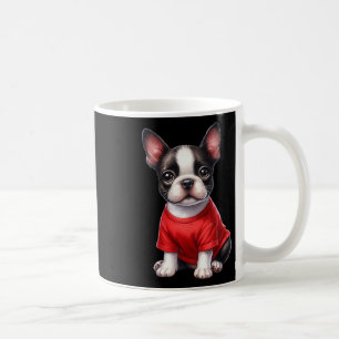 Taza De Café Boston Terrier Día de San Valentín Corazón Rojo Ca
