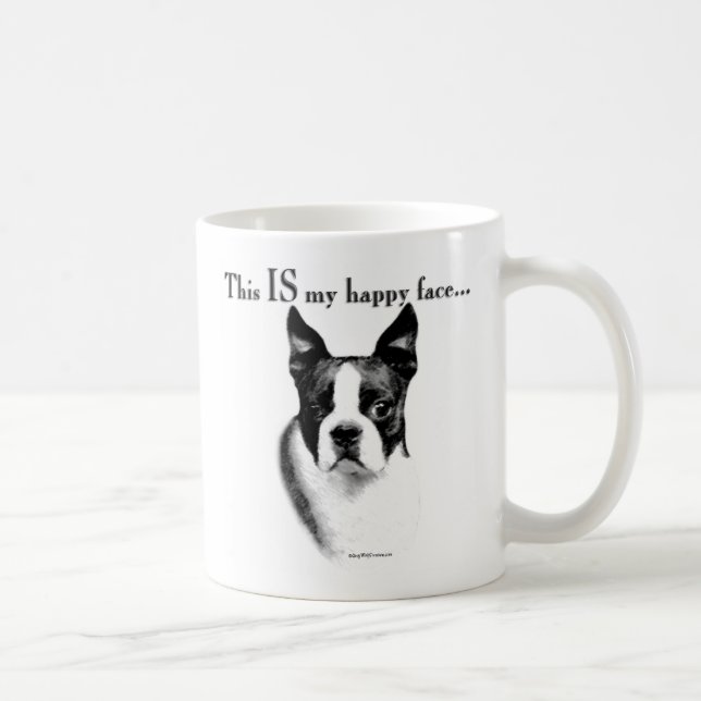 Taza De Café Boston Terrier Happy Face (Derecha)