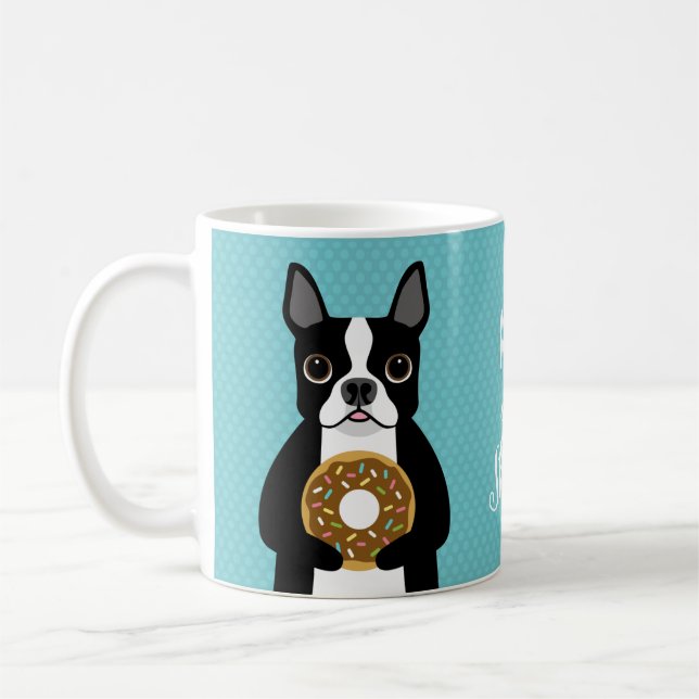 Taza De Café Boston Terrier Mugs (Izquierda)