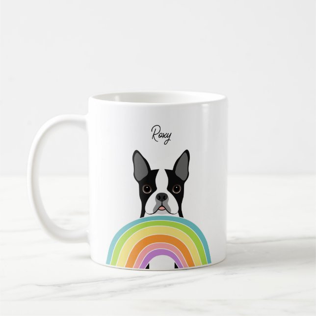 Taza De Café Boston Terrier Mugs (Izquierda)