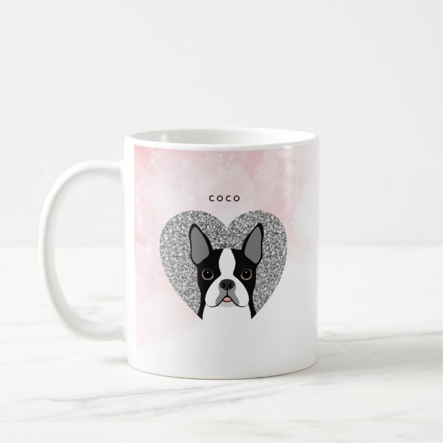 Taza De Café Boston Terrier Mugs (Izquierda)