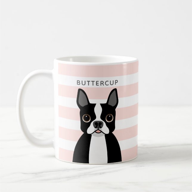 Taza De Café Boston Terrier Mugs (Izquierda)