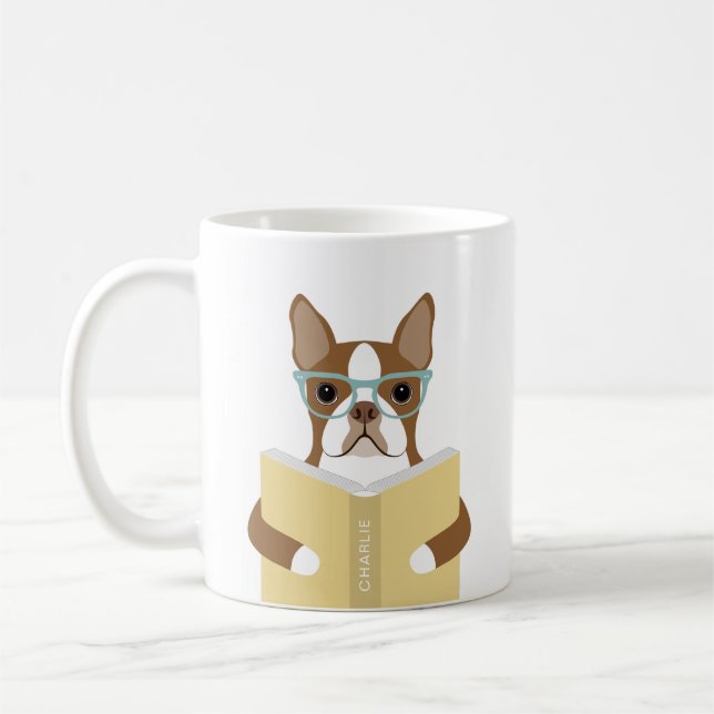 Taza De Café Boston Terrier Mugs (Izquierda)