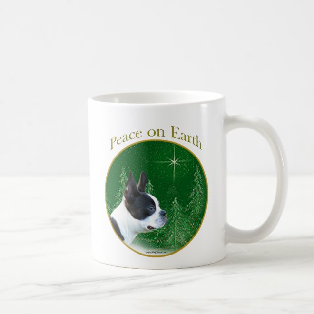 Taza De Café Boston Terrier Peace (Derecha)