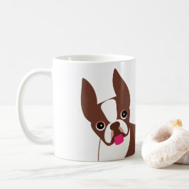 Taza De Café Boston Terrier Red Brown y White