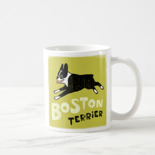 Taza De Café Boston Terrier Running   Perro Mascota de Guay Lov
