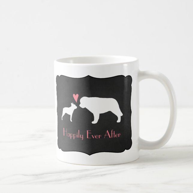 Taza De Café Boston Terrier y San Bernard Love (Derecha)
