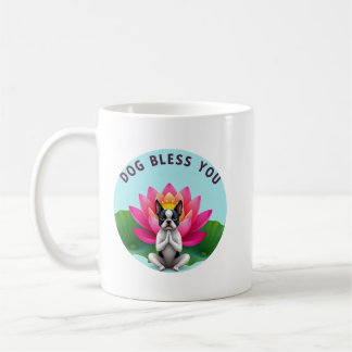 Taza De Café Boston Terrier Yoga Meditating Dog Bless You Zen 