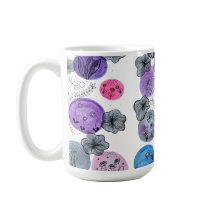 Taza de café botánica de acuarela artística