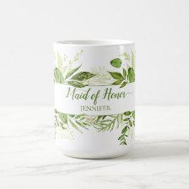 Taza De Café Botánica de bosques silvestres, empleada de Honor