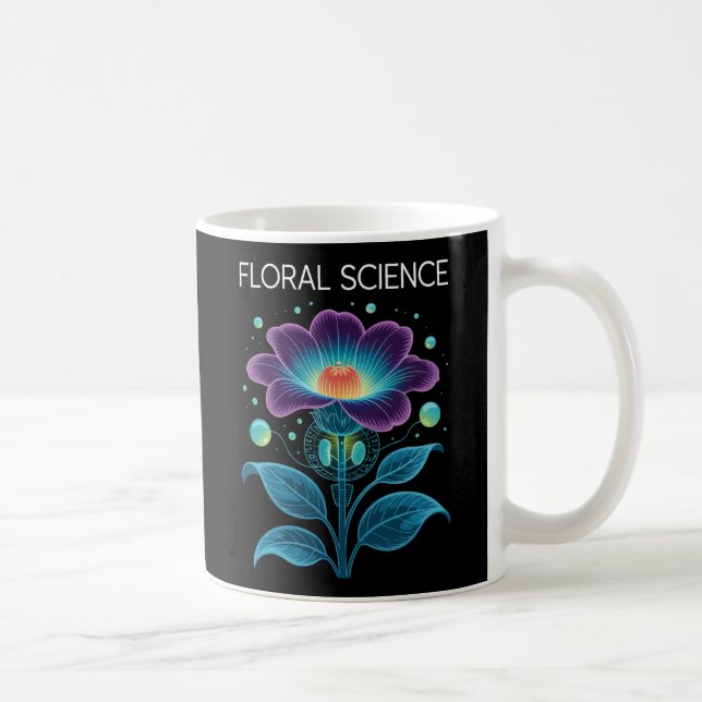 Taza De Café Botánica de ciencia floral y fusión química (Derecha)