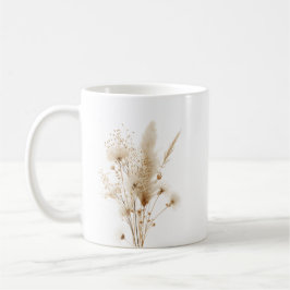 Taza De Café Botánica de Flor Seca Beige