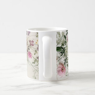 Taza de café botánica de prado de flores silvestre