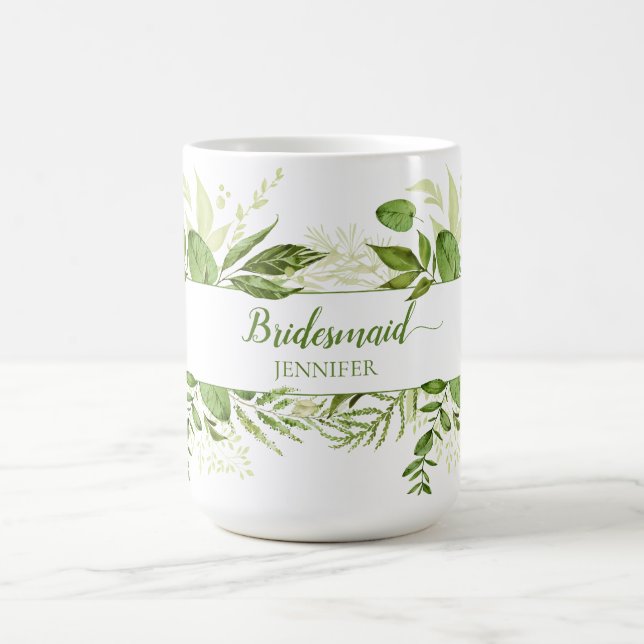 Taza De Café Botánica de Wildwoods Bridesmaid Mug (Centro)
