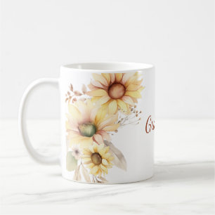 Taza De Café Botánica floral de la abuela