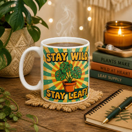 Taza de café botánica linda y salvaje