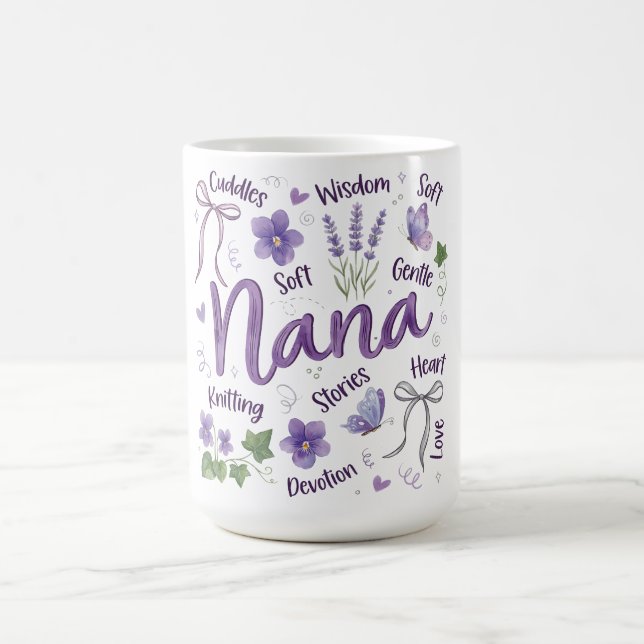 Taza De Café Botanical Coquette Mother's Day/Nana (Centro)