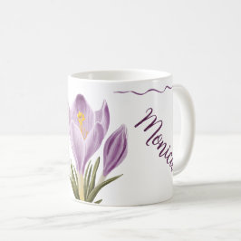 Taza De Café Botanical Spring Crocus Flower