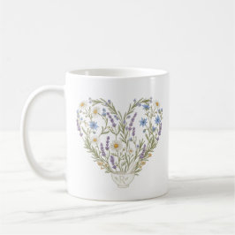 Taza De Café Botánico Corazón Farmacia de Herbolario Flor