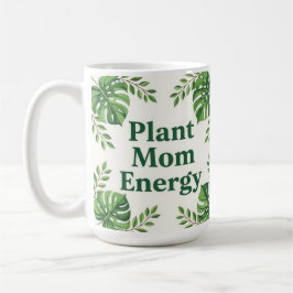 Taza de café botánico lindo energía de planta mamá