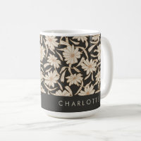 Botánico moderno boho negro marfil personalizado