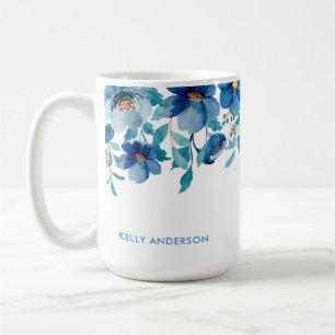 Taza De Café Botánico Monogramado Femenino Moderno
