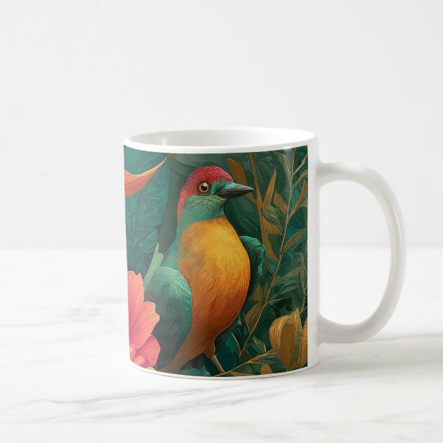 Taza de café botánico paraíso tropical (Derecha)