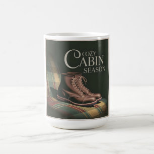 Taza De Café Botas de temporada de cabaña acogedora Arte de cua