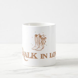 Taza De Café Botas de vaquera occidentales caminan en amor