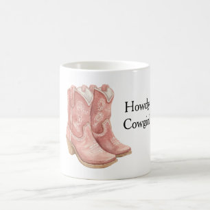 Taza De Café Botas de vaquera rojas para mujer
