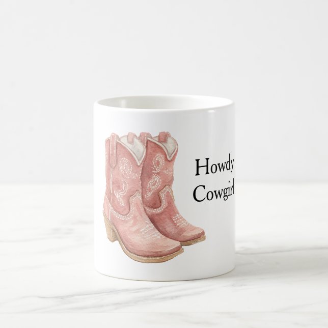 Taza De Café Botas de vaquera rojas para mujer (Centro)